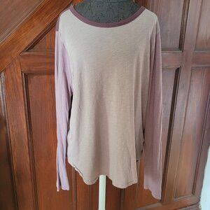 Madewell Lavender Purple Colorblock Ombre Pullover Shirt Size XXL 2x
